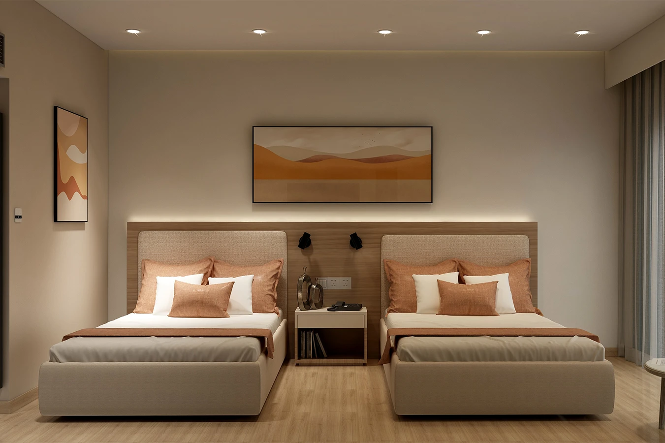 Autumn Walk 3 Star Queen Room bed front view