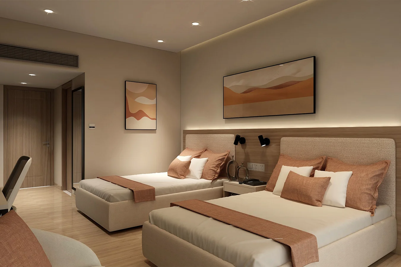 Autumn Walk 3 Star Queen Room isometric view