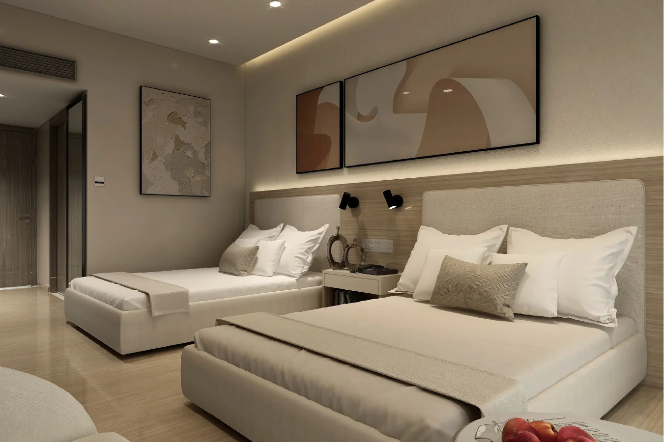 3 Star Summer Mid Day 3 Star queen room isometric view
