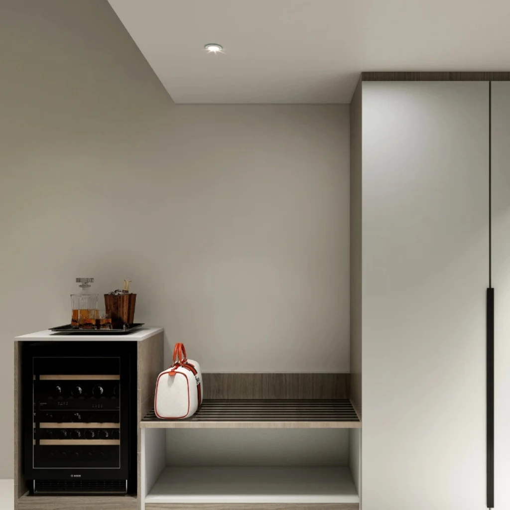 Combo Unit Wardrobe with Luggage Rack and Fridge
