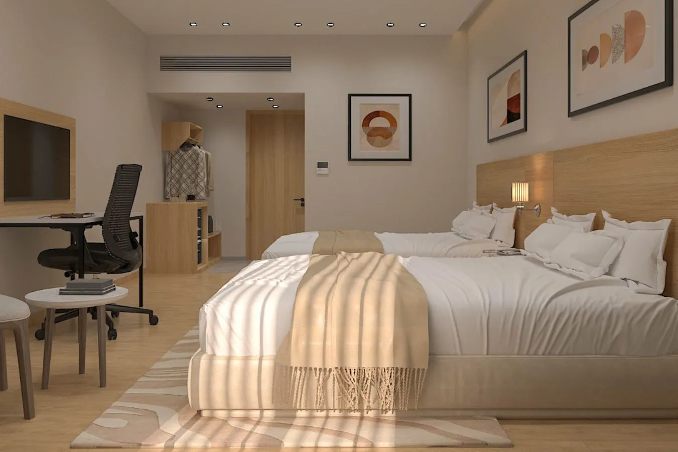 Summer Mid Day Twin Room Side View