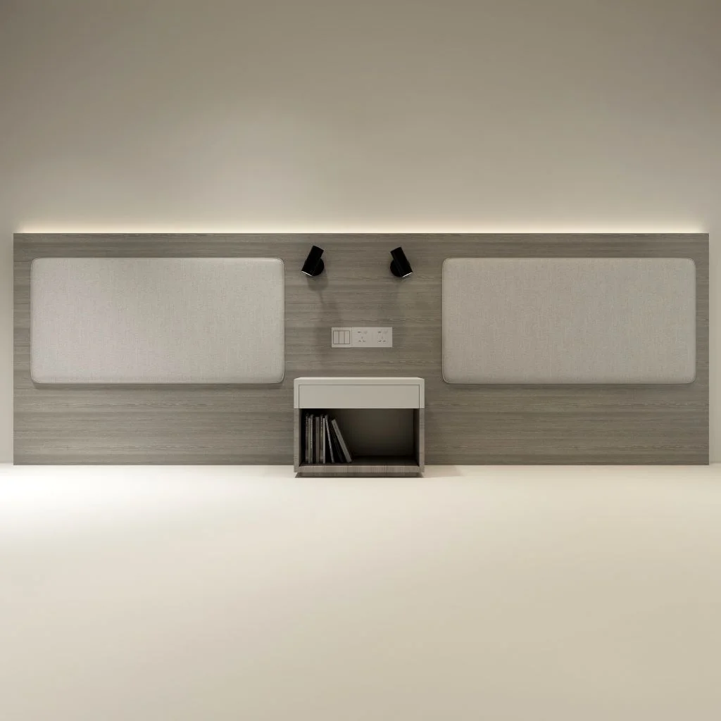 Twin bed Headboard + Night Table | Winter Grey 3 Star