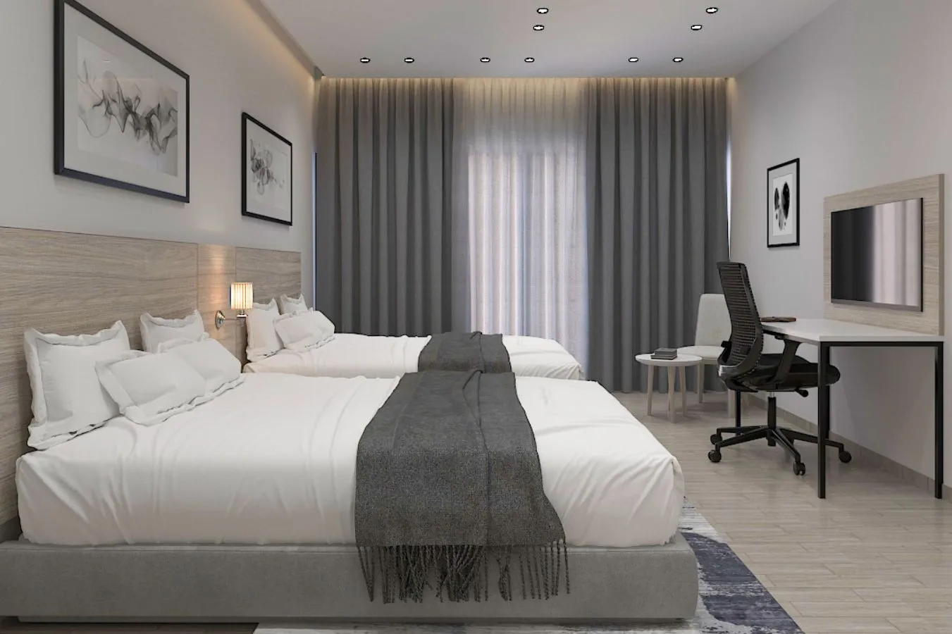 Winter Gray Twin Room Side View