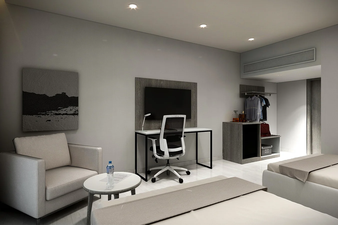 2 Star Hotel Furniture Set King Room Winter Gray